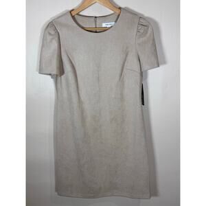 NWT Nine West Womens Career Dress Faux Suede Short Sleeve Business Size 10